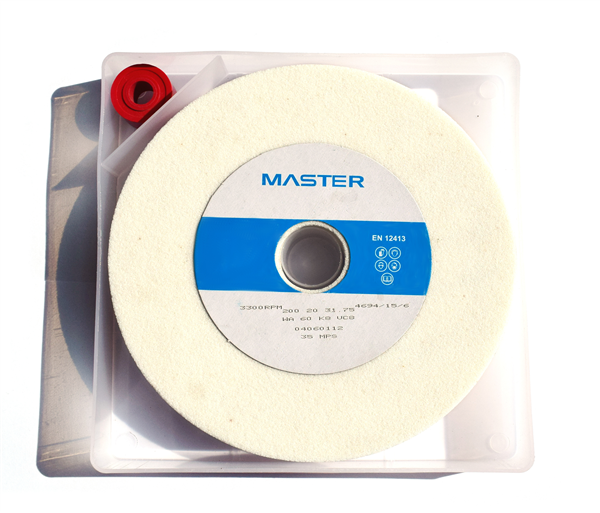 Master Grinding Wheel 200 x 20 x 31.75mm WA60 K8V - with storage box